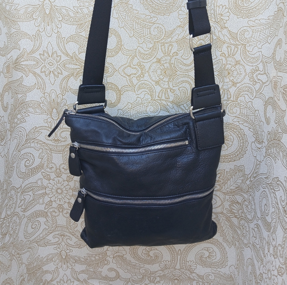 Black Leather Crossbody Bag